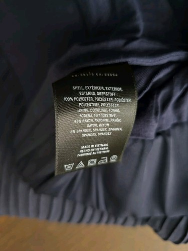 Anthropologie Gr. 1x massiv blau breitbeinig Poylester Crinkleflat vorne Baumwollhose - Bild 3 von 10