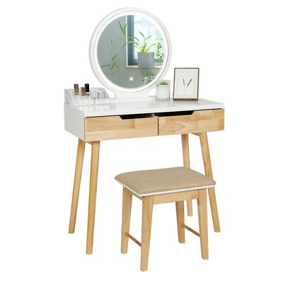 ELECWISH Vanity 3Models LED Lighted Mirror MakeUp Dressing Table Desk Organizer
