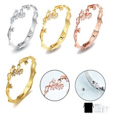 Adjustable Cremation Jewelry Flower Urn Bracelet F/ Ashes Women Keepsake Jewelry