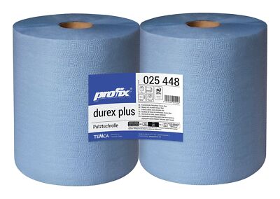 Profix Wischtuch durex plus, 38 x 36 cm 500 Blatt, blau, 3-lagig - 2 Rollen