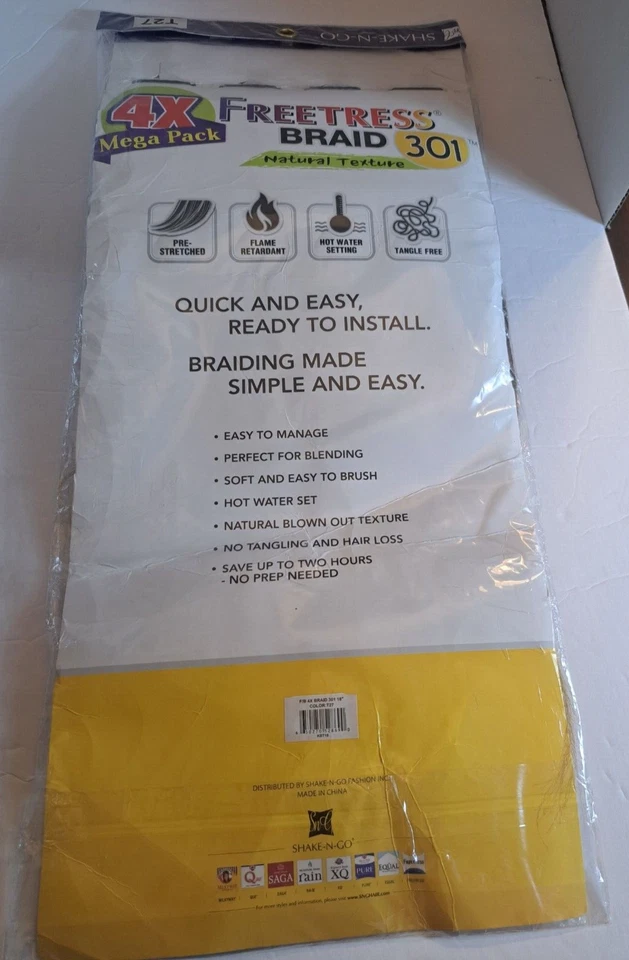 FREETRESS CABELLO TRENZADO SINTÉTICO PREESTIRADO 18" MARRÓN/RUBIO BAYALAGE Foto 3 de 4