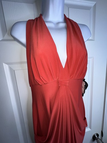 NWT Nine West Women’s 4 Red Jersey Halter Cocktail Dress Small Draped S - Picture 14 of 20