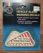 New Old Stock Cal Custom Hawk Auto Window Security Decals - Set of 4