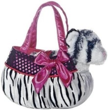 Fancy Pals Blingy Zebra Carrier Plush toy Zebra 8" Pink, Black White 32606