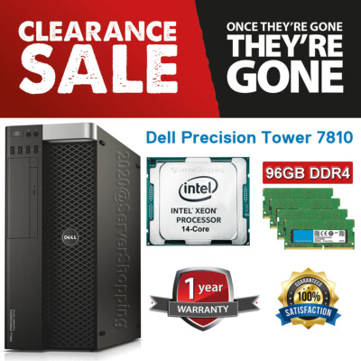 Dell Precision T7810 14-Core E5-2680v4 96GB DDR4 2,40Ghz Turbo 3,30Ghz 480GB SSD