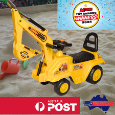 Kids Ride-On Excavator Digger Toy Pretend Play Bulldozer Car Loader Vehicle