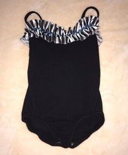 Girl  s Curtain Call For Class Black Ruffled Leotard Size CLA child Large 10-12 