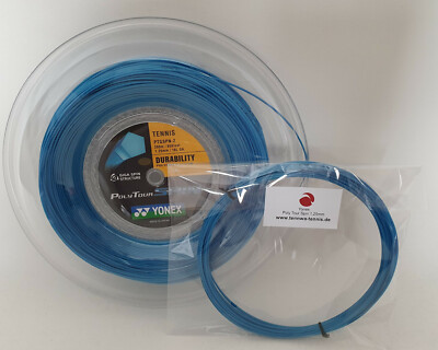 Original 12m (0,83 /lfd. m) YONEX Poly Tour Spin blau 1,25mm, MEGA Tennissaite