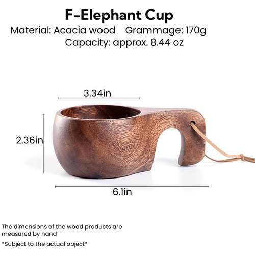 Nordic Wooden Craft Drinking Cup Finland Handmade Dual Ring Mug Home Decor - Picture 11 of 15