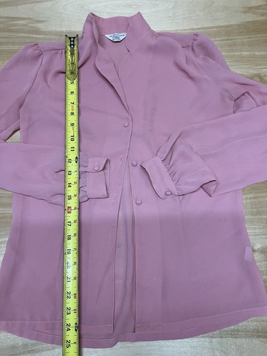 Vintage Bluse rosa leicht transparent Größe 8 - Bild 12 von 13