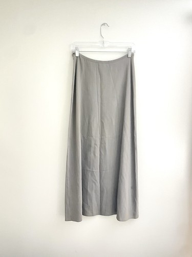 Vintage Calvin Klein Gray Maxi Skirt Size 8 Slip-On Zip Button Loop Closure - Picture 2 of 7