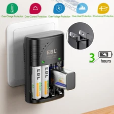 Smart Fast Battery Charger For AA AAA 9V Ni-MH Ni-CD Rechargeable Batteries NEW