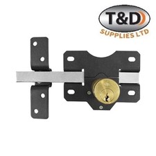 Timco Gate Security Lock Throw Bolt 50mm & 70mm Key One Side & Keyed Both Sides