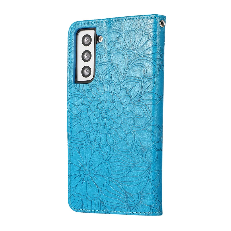 Flower Leather Wallet Case Card Flip Cover for Samsung S23 S22 S21 S20+ FE Ultra - Image 4 of 4
