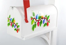 Mailbox Magnet (Partial Cover) Faux Christmas Lights Holiday Decor Mail Box Car