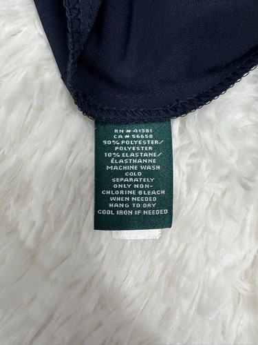 LAUREN RALPH LAUREN DARK BLUE JUMPSUIT, CROSSOVER TOP, SPLIT SHOULDER, SIZE 10 - Picture 7 of 17