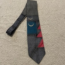 Stefano Milano 100 Silk Italian Neck Tie Moon Geometric