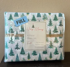Very Merry  Christmas Tree Holiday Full  Sheet Set New Polka Dot