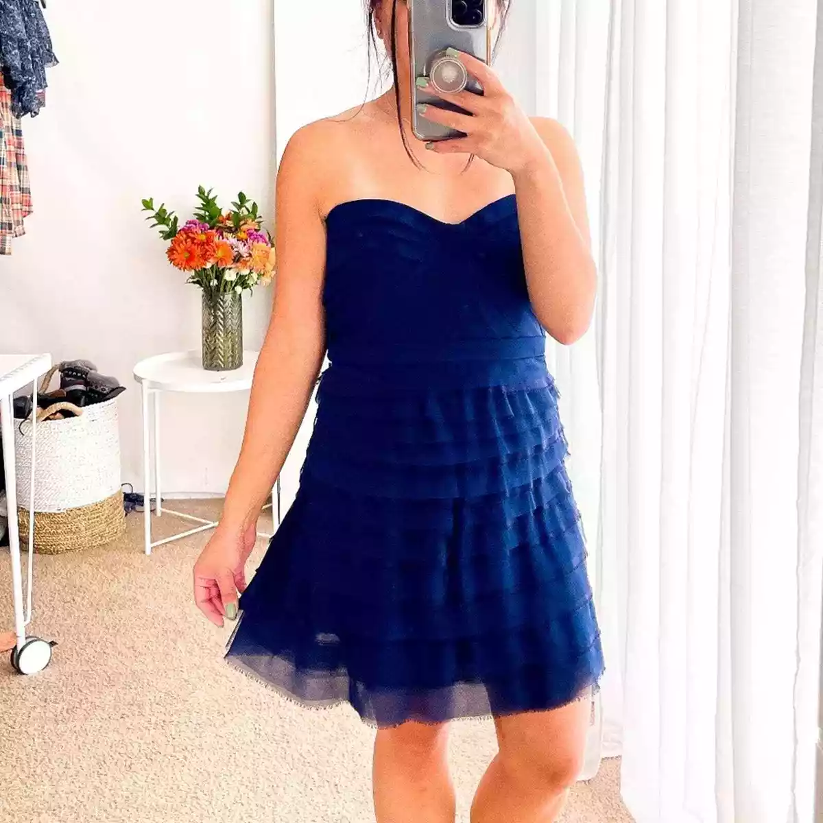 Bcbgmaxazria top blue dress