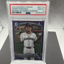 2025 Bowman Chrome Prospects Purple Shimmer Kendry Martinez 1ST RC /250 PSA 10
