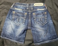 Rock Revival Lydia Easy Shorts Size 25 Blue Denim RJ8320EH12