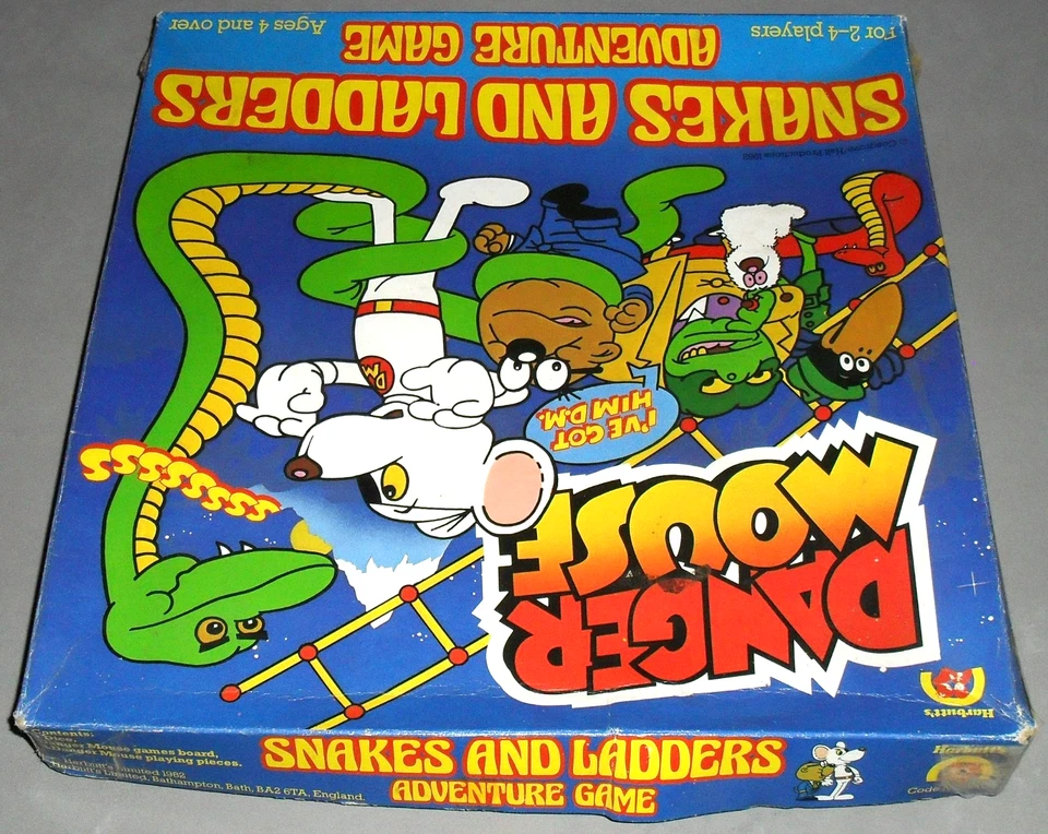 Danger Mouse Snakes & Ladders Board Game Harbutts Strategy 1982 COMPLETE RETRO - Image 4 of 4