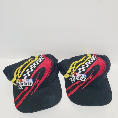 VINTAGE Nascar Hat Cap Black Red Yellow Checker Nascar 2000 Racing Adjustable - Picture 7 of 7