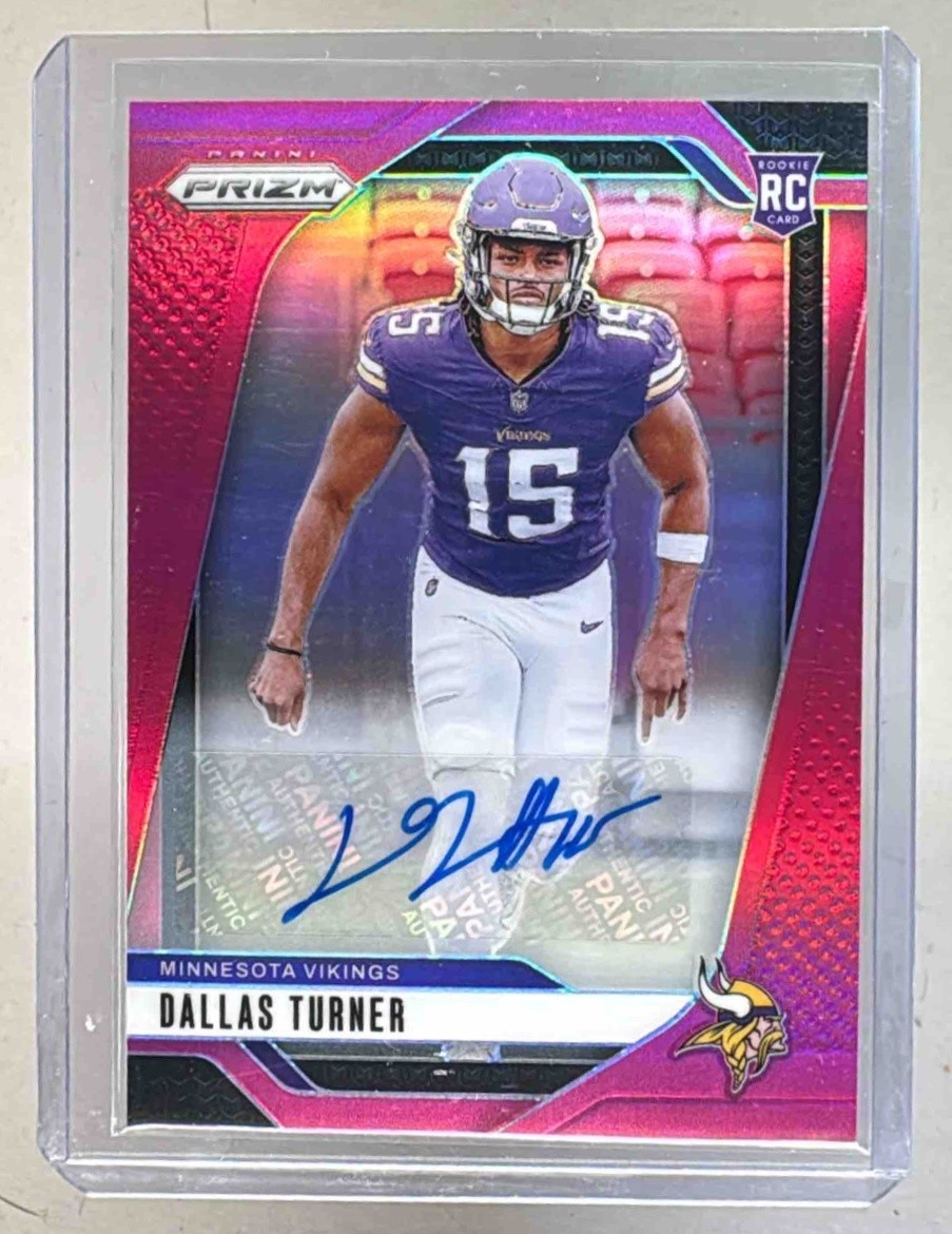 Dallas Turner 2024 Panini Prizm #324 Pink Auto Rookie RC