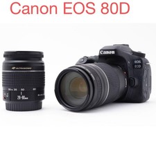 Canon EOS 80D DSLR Camera with Dual Lens Set 28-80mm 75-300mm Excellent