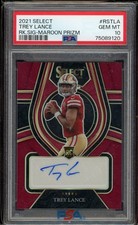 2021 Panini Select  Trey Lance RC Signature Maroon Prizm Auto /49 PSA 10 #RSTLA