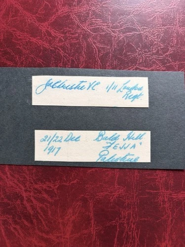 Lances-Corporal John Alexander Christie,VC. 11th BN London Reg WW1 Autograph.