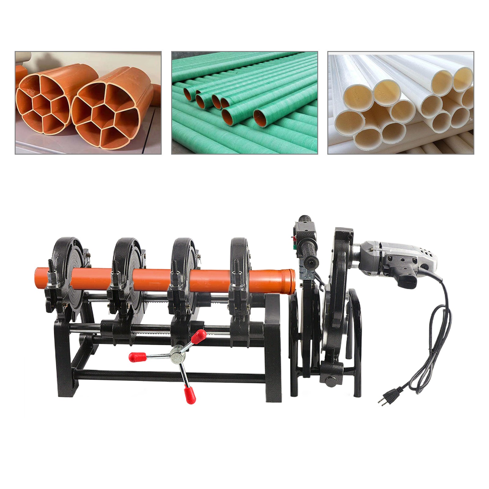 270°c Manual Piping Pipe Fusion Welder 4 Clamps PE PP PB PVDF HDPE PVC 63-160MM.