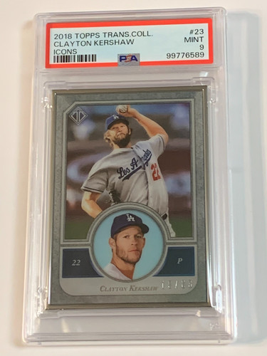 2018 Topps Transcendent Icons #23 Clayton Kershaw /83 - PSA 9 (Mint)
