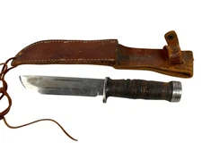WWII US Army Cattaraugus Quartermaster 225Q Fixed Blade Fixed Knife Sheath §