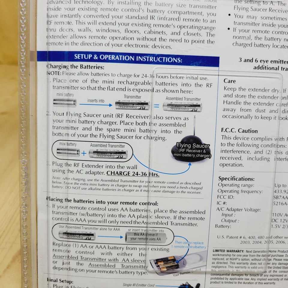 Nextgen Remote Extender Plus 433Mhz Multi Room Remote Control Extender SEALED  - Image 3 of 4