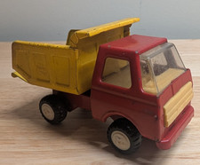 Vintage Pressed Steel red and Yellow Dump Truck Made in Japan