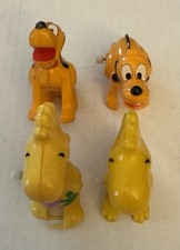 Vintage 1970s Walt Disney Snoopy Peanuts Pluto Dog Mini Wind Up Toy Lot Rare HTF