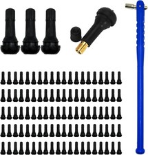 Valve Stem And Valve Stem Removal Tool100pcs Tr413 Tubeless Rubber Snapin Valve