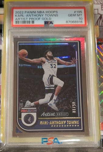 2022-23 Panini NBA Hoops - #195 Karl-Anthony Towns Gravity Numbered /10 PSA 10