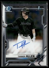 Tanner Allen 2021 Bowman Draft #CDA-TA Chrome Auto Miami Marlins