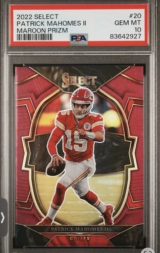 2022 Panini Select Patrick Mahomes  Maroon Prizm /149 GEM MINT PSA 10 🔥