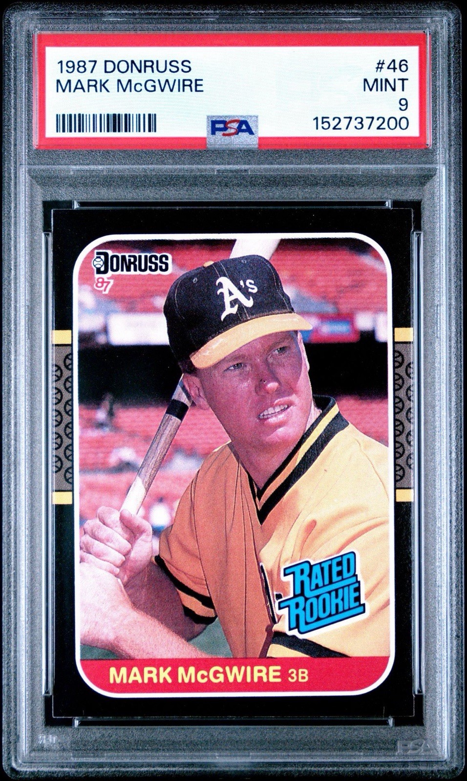 1987 DONRUSS RATED ROOKIE MARK MCGWIRE #46 PSA 9 FRESH SLAB!