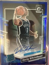 Dariq Whitehead 2023-24 Donruss Optic Rated Rookie Blue Prizm RC Auto /49