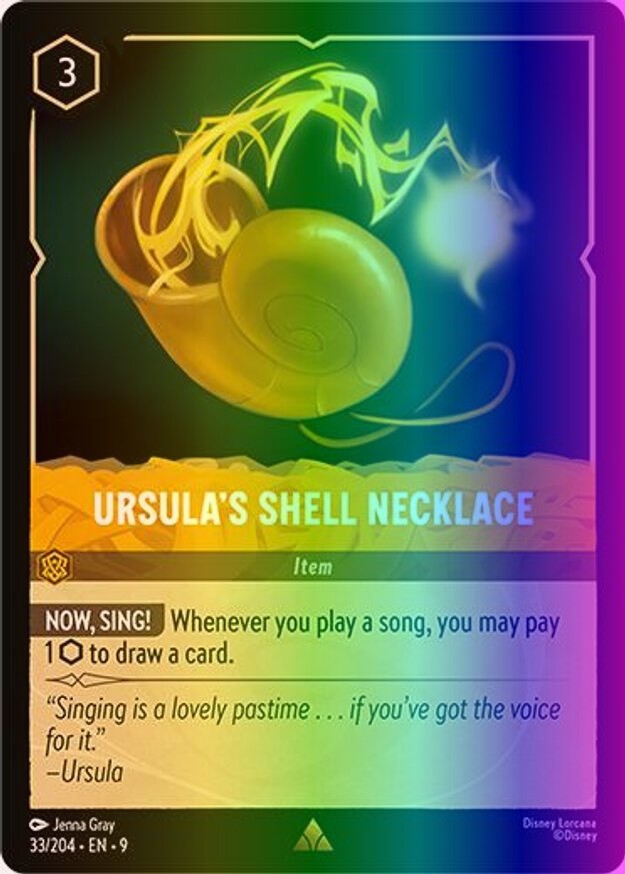 Lorcana Ursula's Shell Necklace (33/244) Ch. 09 Fabled NM FOIL