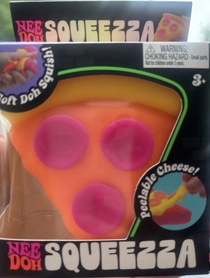 Needoh AUTHENTIC SQUEEZZA Orange Pink PIZZA Schylling Squishy END THE HUNT