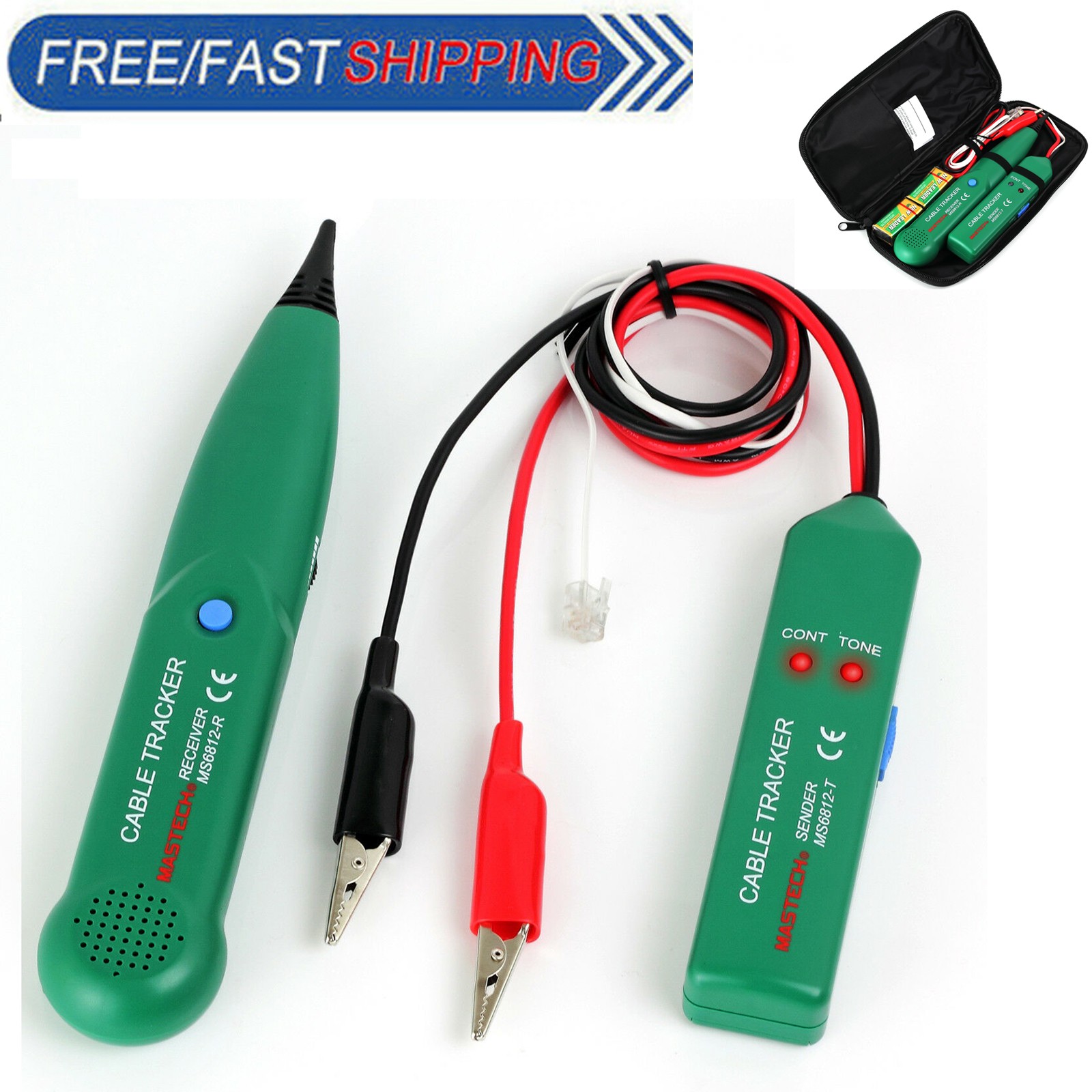 Network RJ11 Line Finder Cable Tracker Tester Toner Electric Wire Tracer Pouch