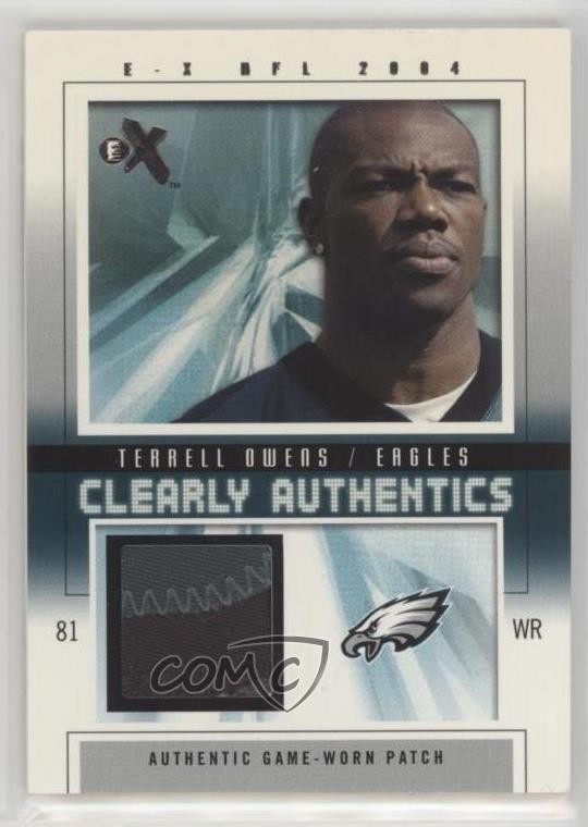 2004 Fleer E-X Clearly Authentics 35/81 Terrell Owens #CA-TO HOF p7i