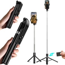67" Cell Phone Selfie Stick Tripod Wireless Remote Extendable for iPhone/Android