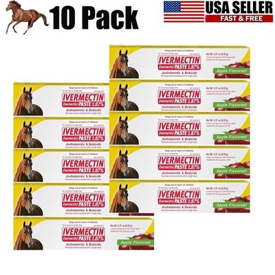 10 PackHorse Dewormer Paste Apple Flavor EXP 1/2028 Convenient Operation
