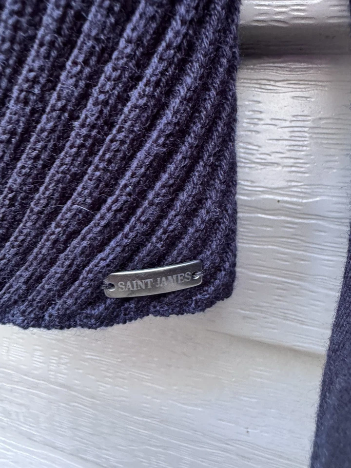 Suéter para mujer Saint James, talla 8 EE. UU., azul marino 100 % lana, Francia Foto 4 de 4